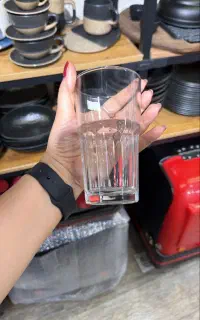 لیوان اسموتی استکان نعلبکی کافه ای بلور رستورانی