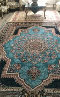 فرش فیروزه ای ۹متری
