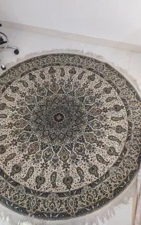 فرش گرد دو در دو ۴متری سبزوکرم