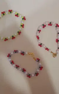 دستبند و ست گردنبند طرح گیلاس