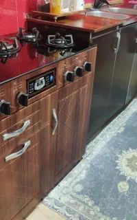 گاز،سینک،هود کابینت پایین.