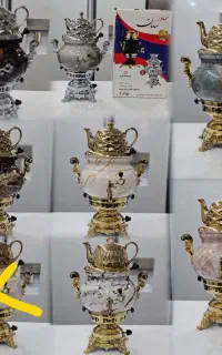 سماور  گازی طرح ترک دار روس سنگی کتری قوری چایساز