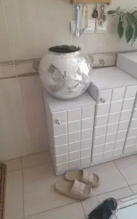 گلدان طرح آینه شیشه ای گرد