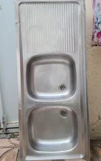 سینک استیل اصل  مهر آذر  بادوام وضخیم دو لگنه 120