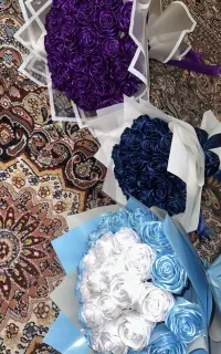 دسته گل روبانی