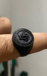 انگشتر استیل مشکی ورساچه مردانه