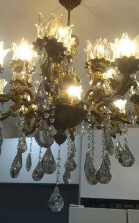 2عدد لوستر برنج 7 شاخه 14شعله و یک جفت دیوار کوب