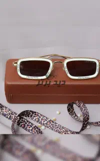 عینک آفتابی سفید طلایی LV انتخاب ساده و لاکچری