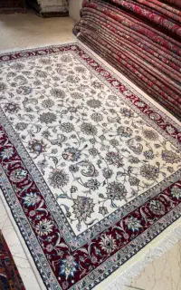 فرش ۶ متری نقشه تبریز افشان گل ابریشم