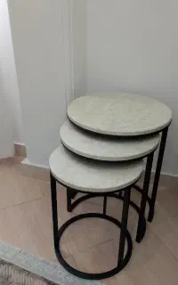 میز عسلی پایه فلزی سه عددی