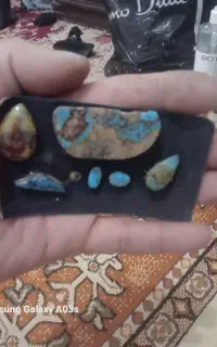 سنگ فیروزه نوشته روی سنگ نام مبارک حسین