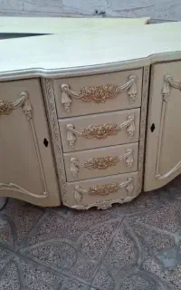 ست کنسول و میز آرایشی میز تی وی کارکرده چوب