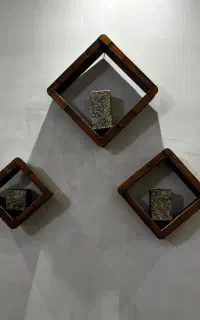 شمعدان‌چوبی و شیشه ای