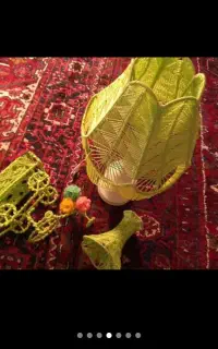 سرویس آباژور سبز رنگ وگلها نو
