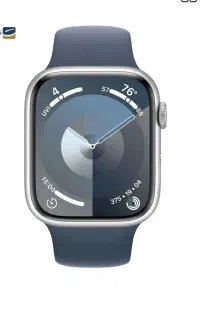 اپل واچ سری9 اینچ ۴۵ سیلور سلامت باطری۱۰۰