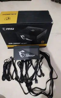 پاور ۸۵۰ وات msi گلد فول ماژولار با کابل ها وکارتن