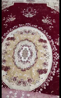 3عدد قالی ۶ متری دوتاش کرم یکیش زرشکی