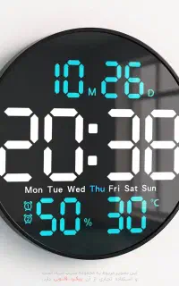 ساعت، دماسنج و رطوبت سنج دیواری دیجیتال مدل CY25