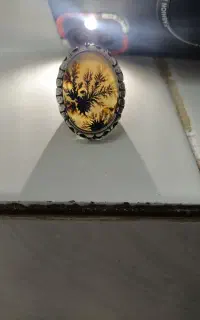 سه عدد انگشتر شجر عقیق سبز عقیق یمنی