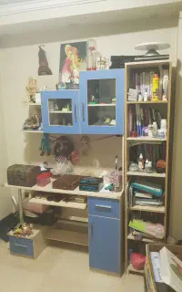 کتابخانه و میز کار