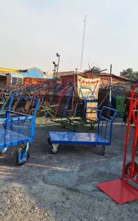گاری چهار چرخ دستی درب بازشو باربردستی(تولیدی پاپ)