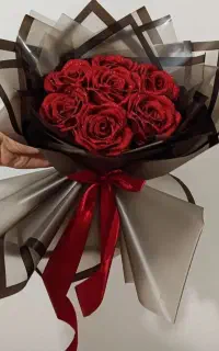باکس و دسته گل روبانی
