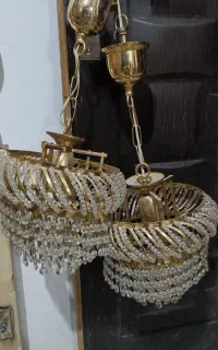 دیوارکوب  برنزفرشته ویک جفت لوستر آبکاری