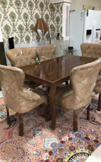میز ناهارخوری صندلی ۶ نفره چوب پارچه فوم سرد