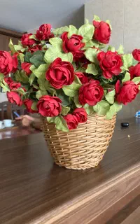 سبد گل حصیری