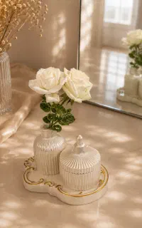 دکوری سنگ مصنوعی و شمع