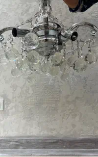 لوستر کریستال ۶ شاخه تمام استیل ۴ عدد