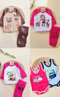 بلوز شلوار نوزادی دخترانه و بادی رکابی دخترانه