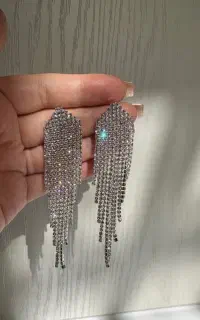 گوشواره مجلسی با ابکاری نقره