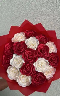 دسته گل روبانی