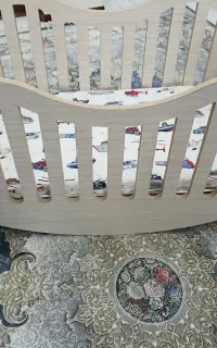 تخت گهواره ای ام دی اف ، تشک ، لحاف و بالش