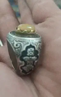 انگشتر اوپال دست ساز بشرط قلم کاری