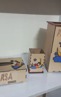 ست سطل آشغال و جامدادی و دستمال کاغذی