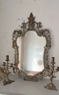 ائینه شمعدان برنزی