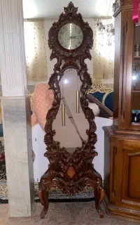 ساعت ایستاده چوبی منبت کاری شده بسیار زیبا