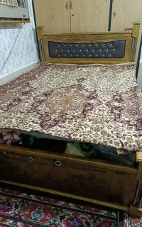 تختخواب چوبی دونفره ابعاد 150 طول وقدش 180