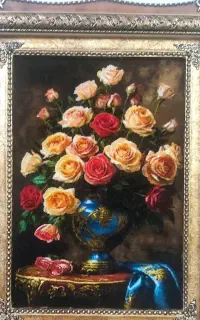 تابلو فرش گل آیلار کد 21