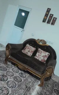 مبلمان هفت نفره جنس چوب وپارچه
