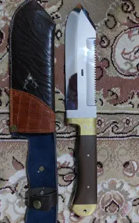 چاقو فولادی برنج اصل و دسته چوب پادوک برزیلی