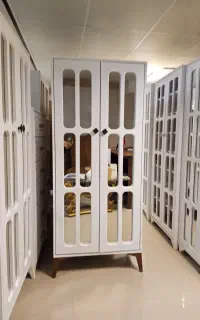 جاکفشی درب آینه مشبک سامین چوب