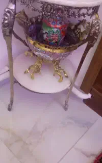 میز تلفن برنز قدیمی  اندازه ۴۵