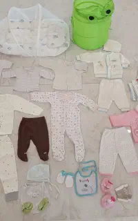 لباس نوزادی دخترانه بدو تولد و قنداق فرنگی