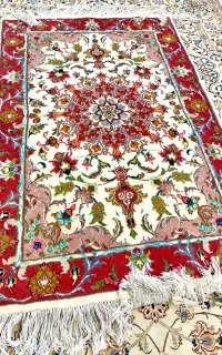 فرش نو دستباف تبریز زر و نیم (۱در۱/۵)