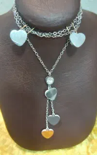 ست ۵ قلب نگین دار (قیمت حراجی)