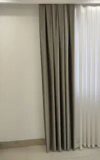 شال پرده مخمل طوسی