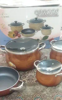 سرویس قابلمه 7پارچه با کارتن نوتفلون دسته پرسی